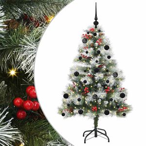 vidaXL Brad de Crăciun artificial Verde și alb 150 cm