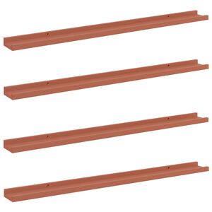 vidaXL Raft de perete 4 buc. Roșu 100 x 9 x 3 cm Lemn prelucrat