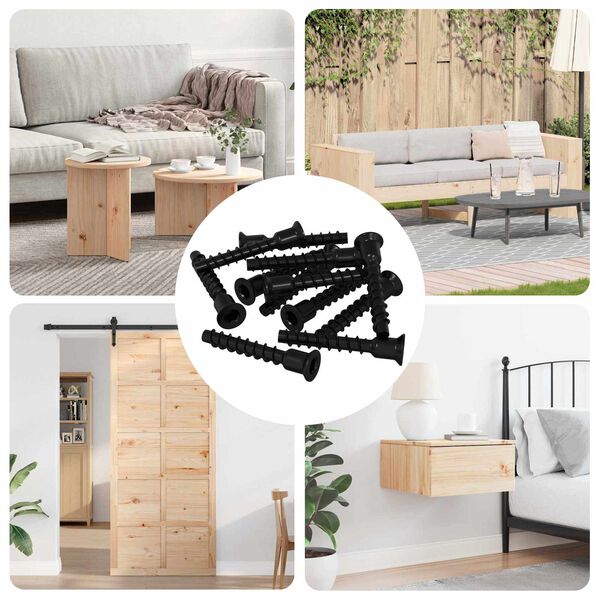 vidaXL Șurub Cap Socket 3072 pcs Negru 10 x 40 mm Fier