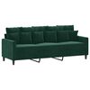 vidaXL Canapea cu 3 locuri, verde &icirc;nchis, 180 cm, catifea