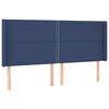 vidaXL Tăblie de pat cu aripioare, albastru, 203x16x118/128 cm, textil