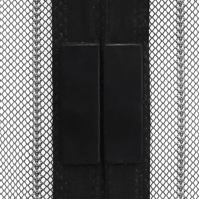 vidaXL Perdea anti insecte cu benzi scai, 210 x 100 cm, 2 buc, negru