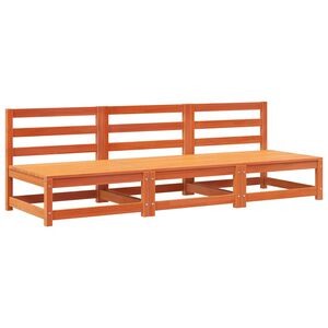 vidaXL Canapele grădină fără cotiere, 3 buc., maro ceruit, 70x70x67 cm