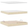 vidaXL Pat cu saltea și LED cu saltea Creme 200 x 200 cm Poliester
