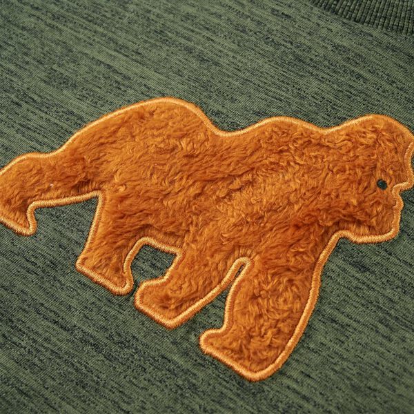 Tricou de copii cu m&acirc;neci lungi, kaki melanj, 116