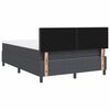 vidaXL Pat cu arcuri cu headboard Gri &icirc;nchis și alb 140 x 190 cm