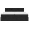 vidaXL Cadru de pat otoman cu saltele, catifea neagră 160x200cm