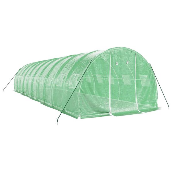 vidaXL Seră cu cadru din oțel, verde, 30 m², 10x3x2 m
