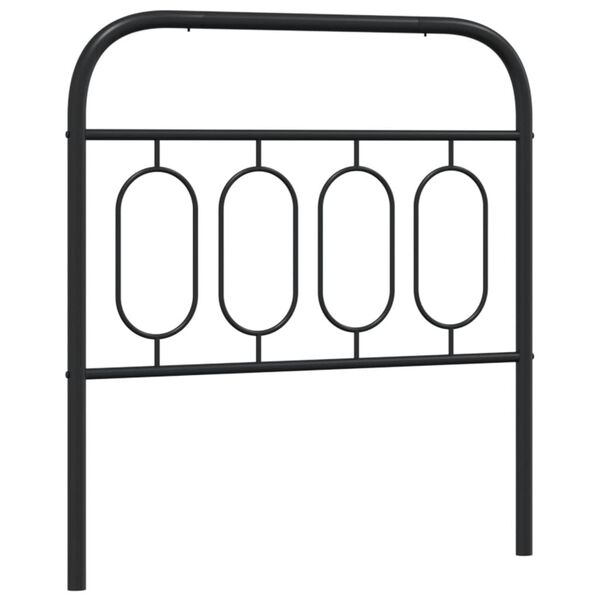 vidaXL Tăblie de pat metalică, negru, 90 cm