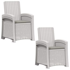 vidaXL Scaun de grădină reclinabil aspect rattan 2 pcs