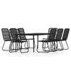 vidaXL Set de mobilier pentru grădină, 9 piese, negru