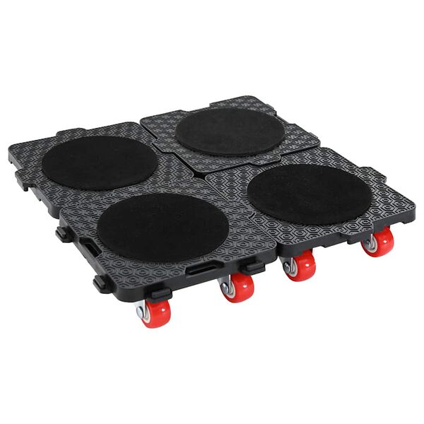 vidaXL Role pentru mobilă, 4 buc., cu dispozitiv de ridicare, negre, 13,5x13,5x4,2 cm, 300 kg
