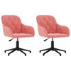 vidaXL Scaune de bucătărie pivotante, 2 buc., roz, catifea