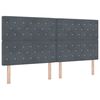 vidaXL Pat cu arcuri cu headboard Gri &icirc;nchis 200 x 200 cm Catifea