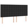 vidaXL Tăblie de pat neagră 160x5x118/128 cm piele ecologică