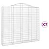 vidaXL Coșuri gabion arcuite 7 buc, 200x30x180/200cm, fier galvanizat