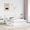 vidaXL Pat cu storage cu headboard Alb 140 x 190 cm Lemn compozit