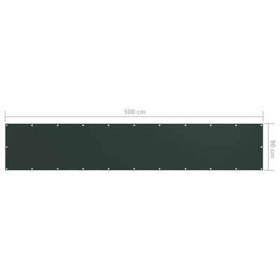 vidaXL Paravan de balcon, verde închis, 90x500 cm, țesătură oxford