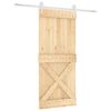 vidaXL Ușă glisantă Natural și Alb 90 x 210 cm Lemn de Pin Solid