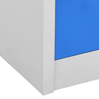 vidaXL Dulapuri vestiar 5 buc. gri deschis/albastru 90x45x92,5 cm oțel