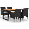 vidaXL Set de masă pentru grădină, 5 piese, negru