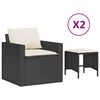 vidaXL Set mobilier de grădină cu perne, 4 piese, negru, poliratan