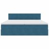 vidaXL Pat cu storage cu saltea Albastru &icirc;nchis 90 x 200 cm