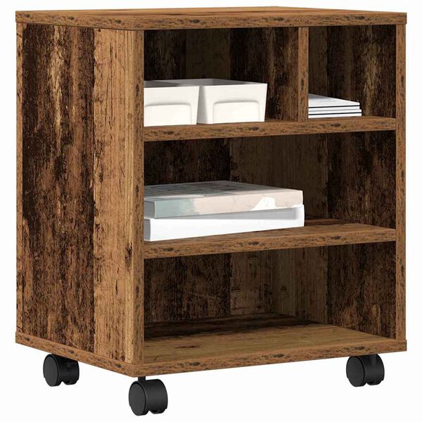 vidaXL Suport pentru imprimantă Lemn vechi 41 x 32 x 48 cm