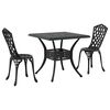 vidaXL Set masă de grădină 3 buc. Negru Aluminiu turnat