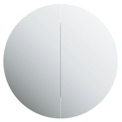 vidaXL Dulap de baie cu oglindă rotundă și LED, alb, 54x54x17,5 cm