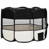 vidaXL Țarc de câini pliabil cu sac de transport, negru, 125x125x61 cm