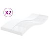 vidaXL Saltele din spumă, 2 buc. alb 80x200 cm, 7 zone duritate 20 ILD