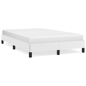vidaXL Cadru de pat fără saltea alb 120x190 cm piele artificială