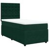 vidaXL Pat box spring cu saltea, verde &icirc;nchis, 100x200 cm, catifea