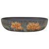 vidaXL Lavoar de blat, gri și negru, 59x40x14 cm, ceramică, oval