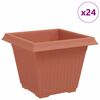 vidaXL Vază pătrată pentru flori 24 buc. Roșu cărămidă 38 x 38 x 30 cm