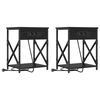 vidaXL Dulap de noapte 2 buc. Stejar Negru 41 x 31 x 51 cm
