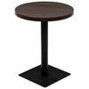 vidaXL Masă bistro, MDF și oțel, rotundă, 60x75 cm, Cenușiu &icirc;nchis