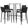 vidaXL Set mobilier de bar, 5 piese, negru, piele ecologică
