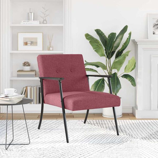 vidaXL fotoliu Roșu Vin 59 x 75 x 78 cm țesătură