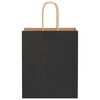 vidaXL Pungi de h&acirc;rtie 250 buc cu m&acirc;nere negre 18x8x22 cm