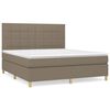 vidaXL Pat box spring cu saltea, gri taupe, 160x200 cm material textil