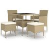 vidaXL Set mobilier de grădină, 5 piese, bej, poliratan