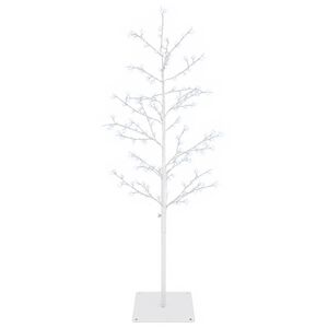 vidaXL Brad de Crăciun mesteacăn Alb 120 cm Oțel 279 LED-uri