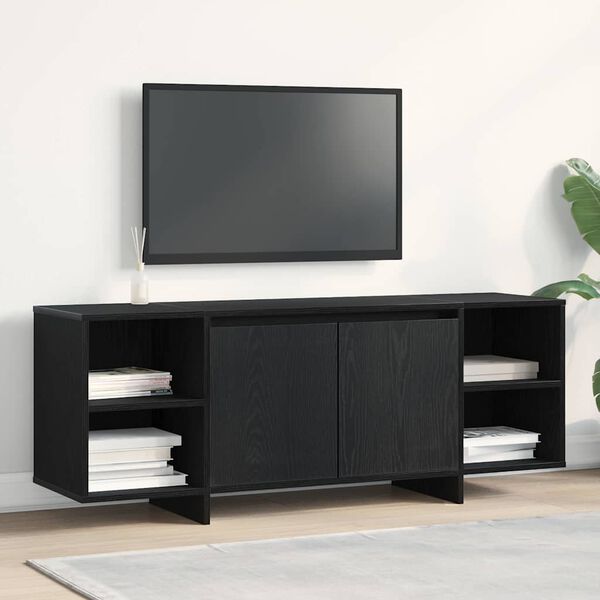vidaXL Cabinet TV Stejar Negru 120 x 30 x 40,5 cm Lemn compozit