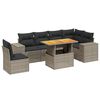 vidaXL Set canapele de grădină, 7 piese, cu perne, gri, poliratan