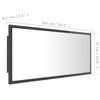 vidaXL Oglindă de baie cu LED, gri extralucios, 100x8,5x37 cm, acril