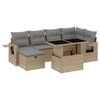 vidaXL Set canapele de grădină, 7 piese, cu perne, bej, poliratan