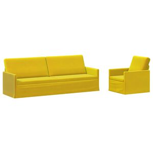 vidaXL Set de canapea 2 pcs Galben Catifea