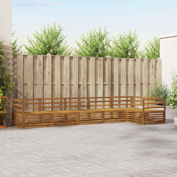 vidaXL Set de canapele de exterior 6 pcs natural Lemn Solid de Acacia